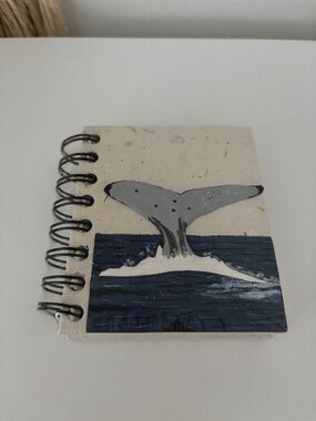 Mr. Ellie Pooh's notebook Handmade recycled paper whale tale design on front